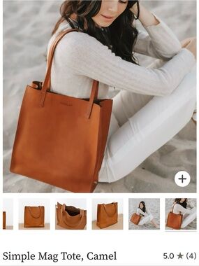 Findlay Leather Tote in Cognac Brown